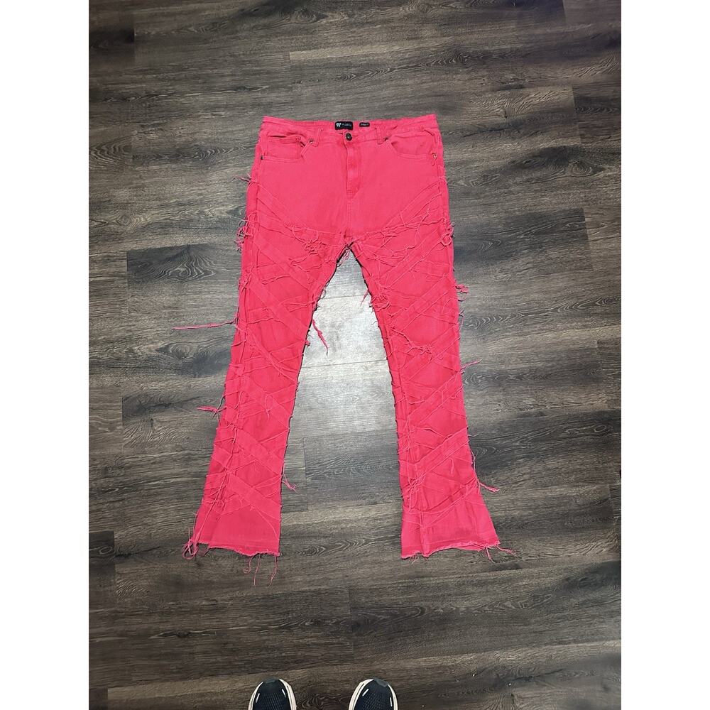 Waimea Stacked Fit Flare Jeans Red Men’s 38x36 Actual 38x35